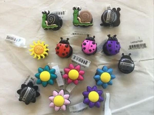 SNAIL, LADYBUG, FLOWER, AUTHENTIC JIBBITZ SHOE CHARM FITS CROCS HOLES - Picture 1 of 22