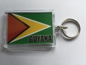 GUYANA PLASTIC KEY RING DOUBLE SIDED ROOTS & CULTURE 5cm x 4cm - Picture 1 of 1