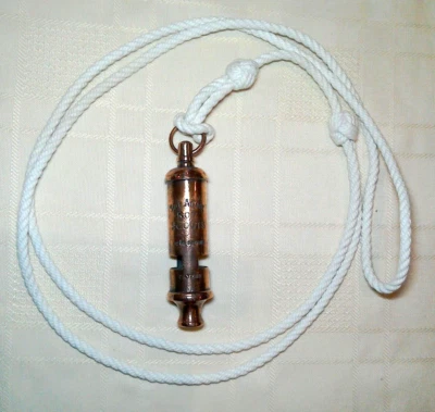 VINTAGE ACME BOY SCOUTS WHISTLE 540164 + lanyard with two 'Turk's Head' knots. - Image 1 of 4