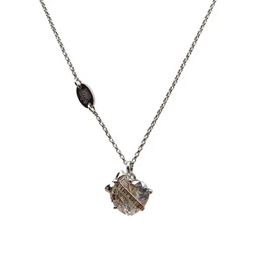 Juicy Couture Silver-Tone Crystal Heart Pendant Necklace With Branded Charm - Image 1 of 3