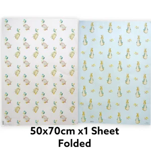 Beatrix Potter Peter Rabbit & Friends hochwertiges Geschenkpapier rosa oder blau - Bild 1 von 6