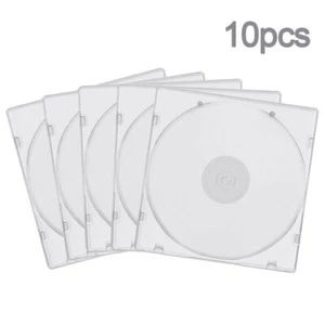 5.2mm Durable CD Case Holder Slim Single Clear Plastic Cases Storage Box 10 Pack - Picture 1 of 7
