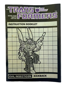 Transformers G1 1984 Kickback Evil Insecticon Instruction Manual Booklet Vintage - Picture 1 of 3