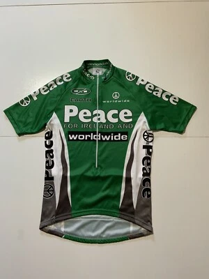 Camiseta deportiva verde del equipo de ciclismo Cannondale Saeco Peace For Ireland talla M Foto 1 de 4