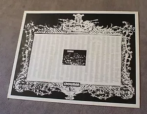 Póster promocional de concierto en vivo de Crowbar década de 1980 en caja y negro ex c8 - Imagen 1 de 1