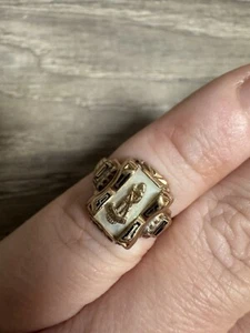 Vintage 10k Gold Ring Size 4.5 Westfield High School Class Ring 1961 Bin E - Picture 1 of 4