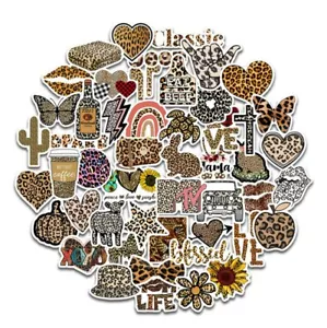 50pc Leopard themed Aesthetic assorted stickers, matte finished. - Picture 1 of 1
