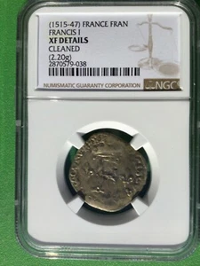 1515 - 1547 France Franciscus, NGC XF Details- Cleaned, Francis I - Picture 1 of 2