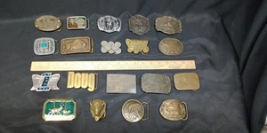 Lote De Colección De 19 Hebillas De Cinturón - Nativo Americano, Búfalo, Publicidad, Naturaleza - Imagen 1 de 9