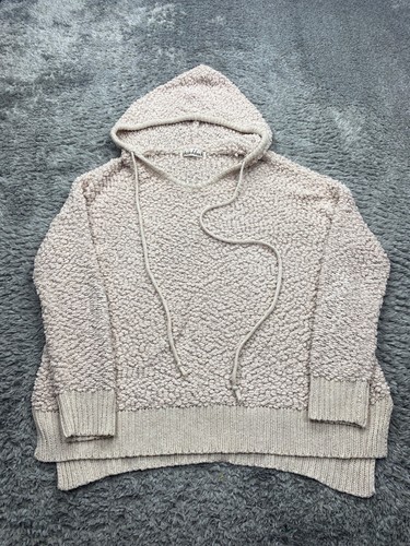 OFF WHITE Sketchbook maglione donna piccolo medio avorio sherpa uncinetto pullover felpa con cappuccio boho