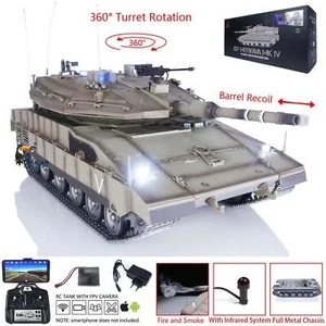 HengLong 1/16 Metal Chassis BB IR RC Tank 3958 IDF Merkava MK IV W/FPV 360Turret - Picture 1 of 12