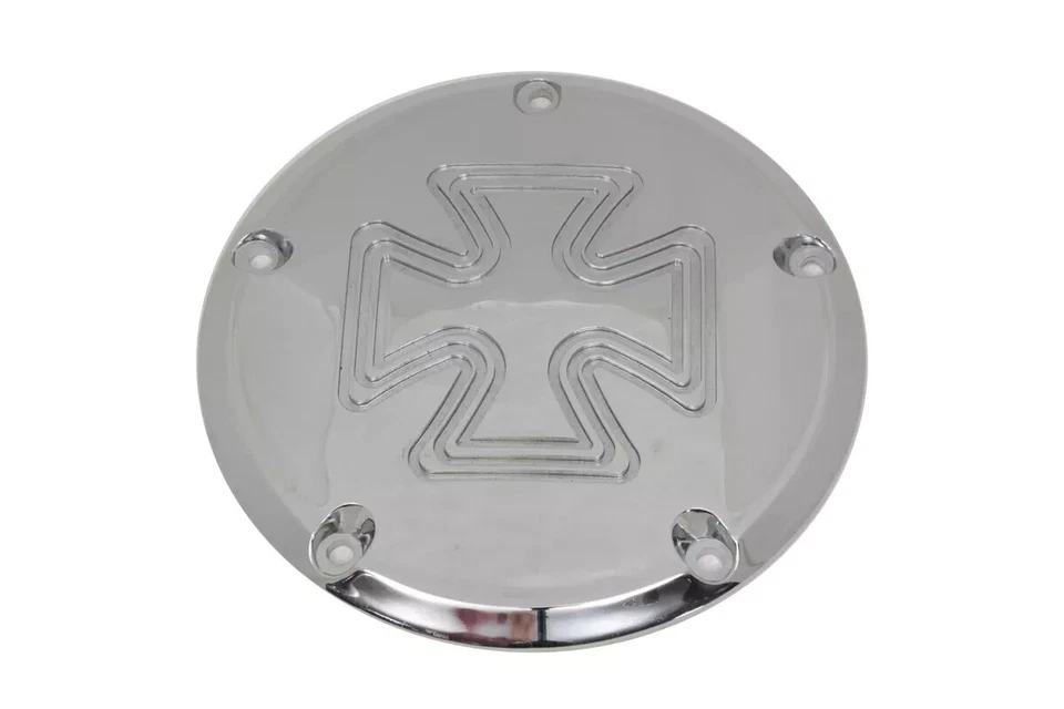 Cubierta Iron Cross Derby cromada Billet para Harley Davidson 42-6026 Foto 1 de 4