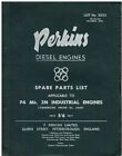 Perkins P4 Mk.3n Industrial Diesel Eng. Orig 1958 Factory Illustrated Parts List