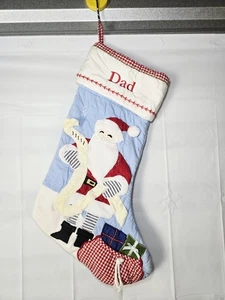 Vintage Pottery Barn Kinder gesteppter Weihnachtsstrumpf Santa freche Liste "Papa" - Bild 1 von 7