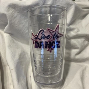 Tervis Tumbler 16 Oz Live To Dance Pink & Purple on Clear - Picture 1 of 4