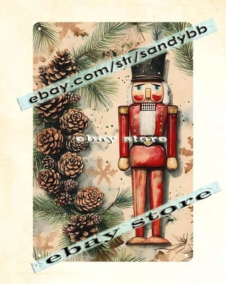 Nutcracker with Pine Tin Sign Rustic Christmas - Image 1 of 4