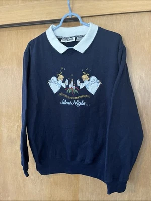 Sudadera De Colección Lauren Brooke Abuela Navidad Ángeles Noche Silenciosa Med Foto 1 de 4