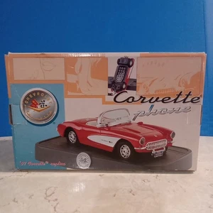 ROT 1957 REPLICA CHEVROLET CORVETTE TISCHTELEFON NEU GEÖFFNET OVP funktioniert - Bild 1 von 13