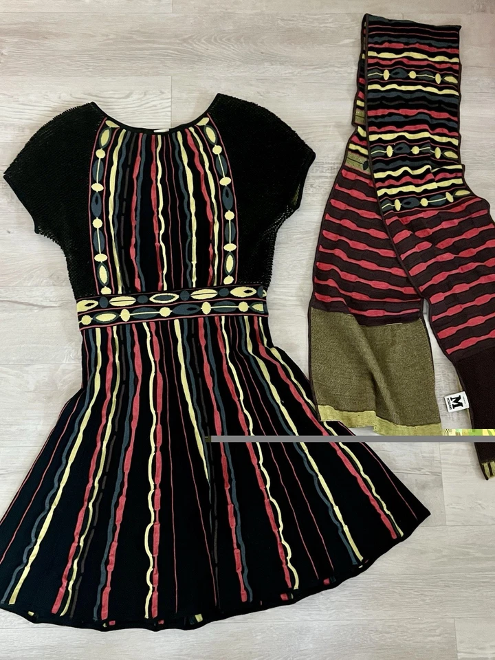Vestido Suéter Missoni De Colección Raro Y2K con Bufanda Original Hecho en Italia Foto 1 de 4