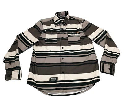 The Hundreds Adam Bomb Shirt Mens Brown Black Striped Button Up Medium M - Image 1 of 4