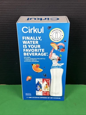 Cirkul 22 Oz Stainless Steel Starter Kit + 2 Flavor Cartridges EXP 01/27 - Image 1 of 3