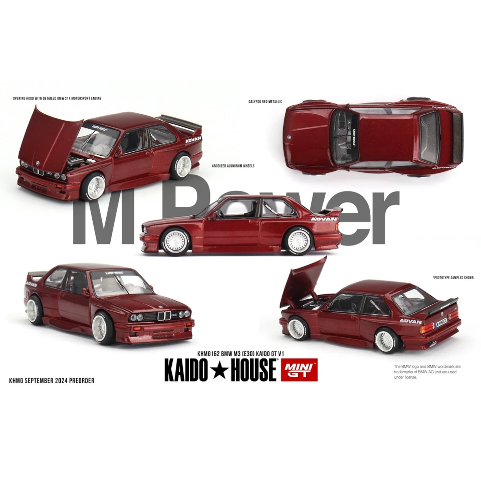 Mini GT Kaido House - BMW M3 (E30) GT V1, maroon - KHMG162