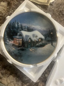 Piatto da Collezione Thomas Kinkade "Silent Night" Edizione Limitata - Foto 1 di 5