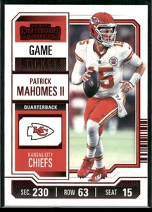 Boleto de juego rojo Panini Contenders #51 Patrick Mahomes II 2023 - Imagen 1 de 2