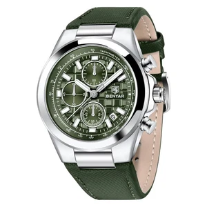 BENYAR Luxus Quarz Leder Herrenuhr 42MM Chronograph Wasserdicht Leuchtend NEU - Bild 1 von 5