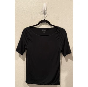 Blusa J.CREW From Tejida Negra Cuello Redondo Manga Corta Talla S - Imagen 1 de 3