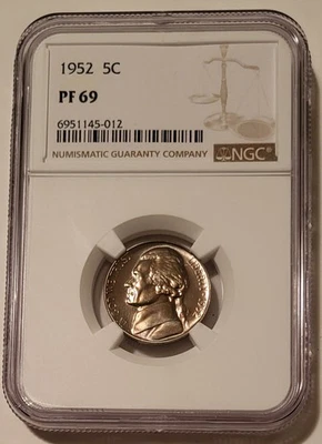 1952 Jefferson Nickel Proof PF69 NGC Light Patina - Image 1 of 2