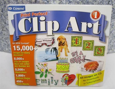 Software PC Print Perfect Clip Art Windows 98SE/ME/2000/XP NEW SEALED - Image 1 of 2