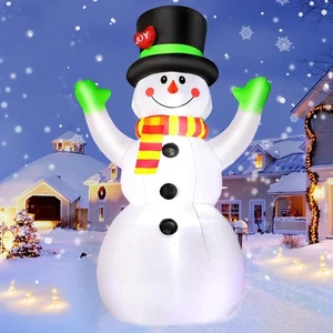 7FT Christmas Inflatables Snowman Outdoor Yard Decorations, Giant Blow Up Sno... - Picture 1 of 6
