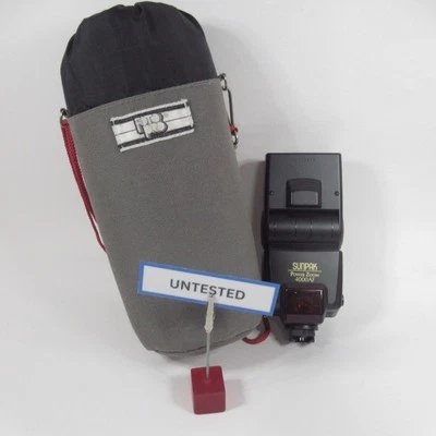 Sunpak Power Zoom 400AF Camera Flash Black With Minolta MX Fitting Plus Case - Image 1 of 4