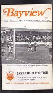 The Bayview- Morton v East Fife Football Club Programme- October 2 1971 - Picture 1 of 1