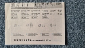 Service Manual Telefunken Concertino 3520 Radio,ORIGIN - Bild 1 von 1