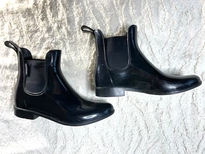 Regatta Women Lady Harriet Black Patent PVC Ankle Wellies Stable Boots UK size 7 - Image 1 of 4