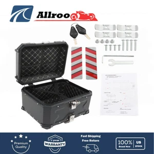 55L Motorcycle Top Case Tail Box Waterproof Luggage Scooter Trunk Storage Black - Picture 1 of 14