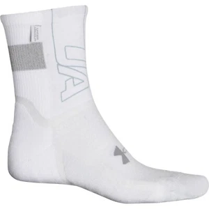 Under Armourdry Running Socks, Men's Shoe Size 4-8, Womens 6-9, White S5 MP - Picture 1 of 5