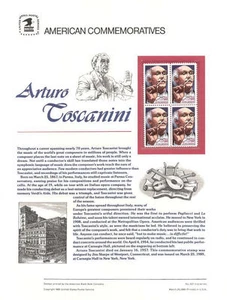 Panel de estampillas conmemorativas #327 25c Arturo Toscanini #2411 USPS - Imagen 1 de 1
