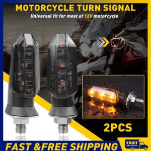 Smoked Motorcycle Indicators LED Turn Signal Water Flowing Light Amber Lamp IP67 - Picture 1 of 9