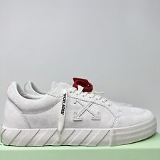 Off-White Vulcanized Low Top Men's Suede Sneakers Size 11 US/ 44 EU White