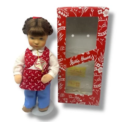 Kathe Kruse Cloth Bodied Doll  NIB 10" Brown Braided Hair W/ Stand - Image 1 of 4