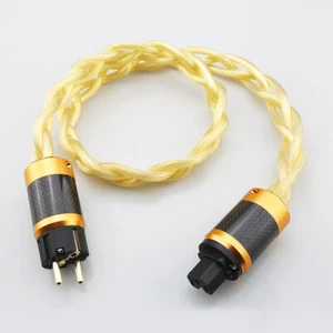 HIFI audio 5N OCC silver plated Power cord EU Schuko US AU UK IEC Carbon fiber - Bild 1 von 18