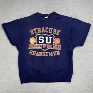 Vintage Syracuse sweatshirt mens Large orangemen 80s crewneck pullover blue - Picture 1 of 8