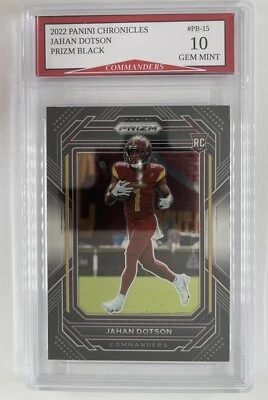2022 Panini Chronicles Jahan Dotson Prizm Black Rookie Card Gem Mint 10! - Image 1 of 2
