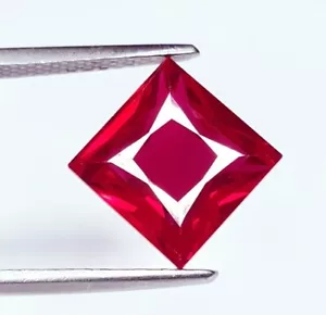 Ruby 5.35 Ct Certified Natural Burmese Red Princess Cut Loose Faceted Gemstone - Picture 1 of 6