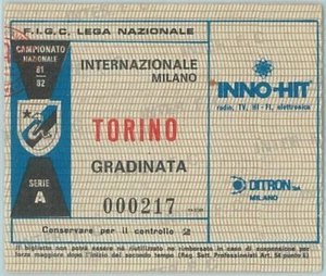68403 - BIGLIETTO PARTITA CALCIO Scudetto 1981-82 : INTER / Torino - Picture 1 of 1
