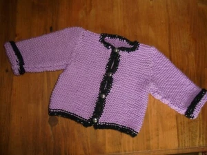 Trachtenjacke Strickjacke Dirndl DIY Handarbeit gestrickt rosa Gr. 74/80/86 Neu - Bild 1 von 3