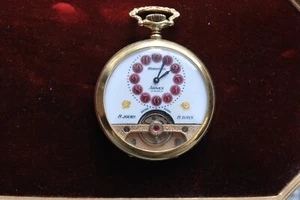 Arnex Time Co. Hebromas 8 Day 15 Jewels Vintage Swiss Made Pocket Watch. Runs. - Picture 1 of 4